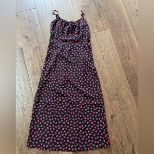 Worn Once Floral Black and Red Maxi Dress
